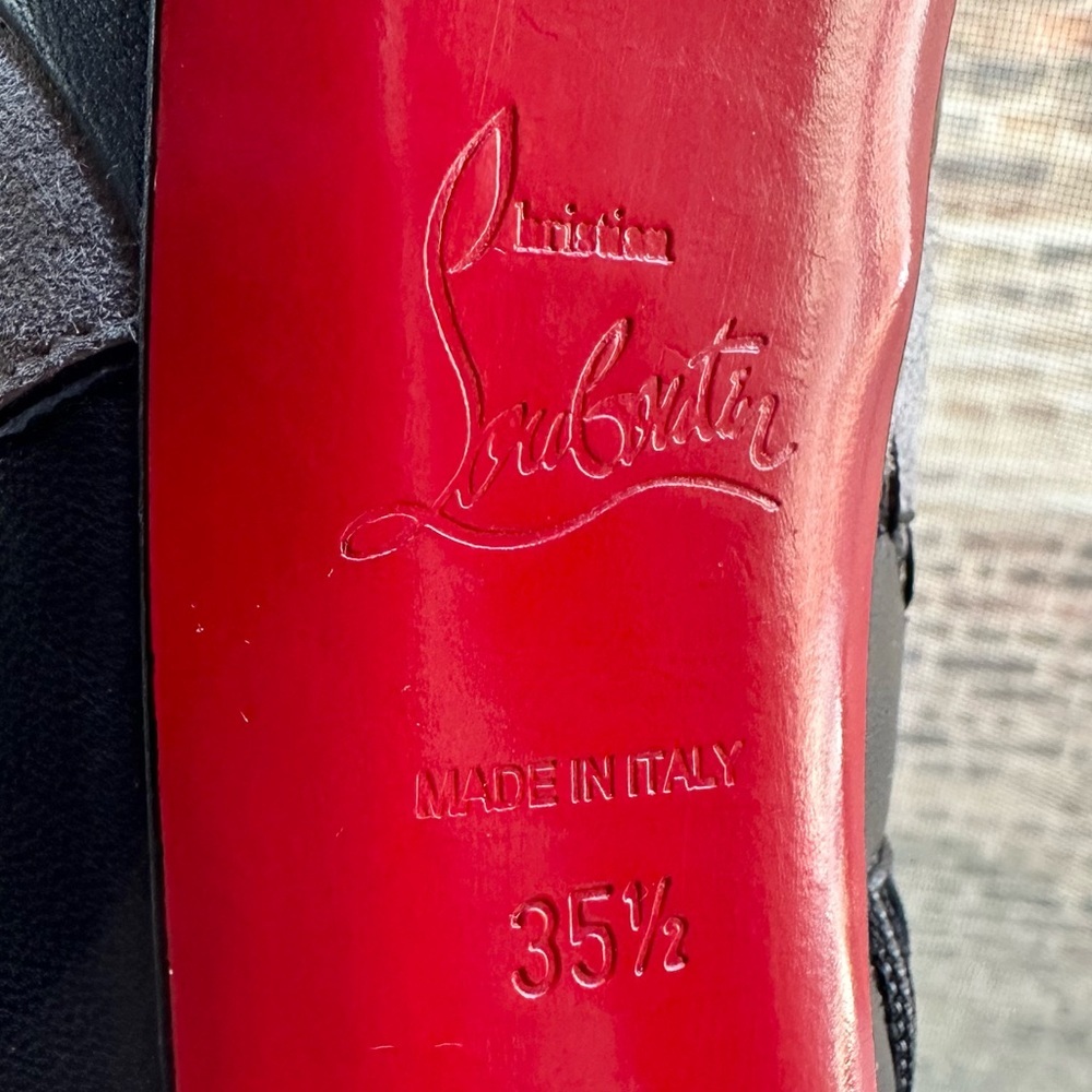 🌺CHRISTIAN LOUBOUTIN 🌺 Booty Black and Gray Platform Size : 35.5 - Picture 16 of 17